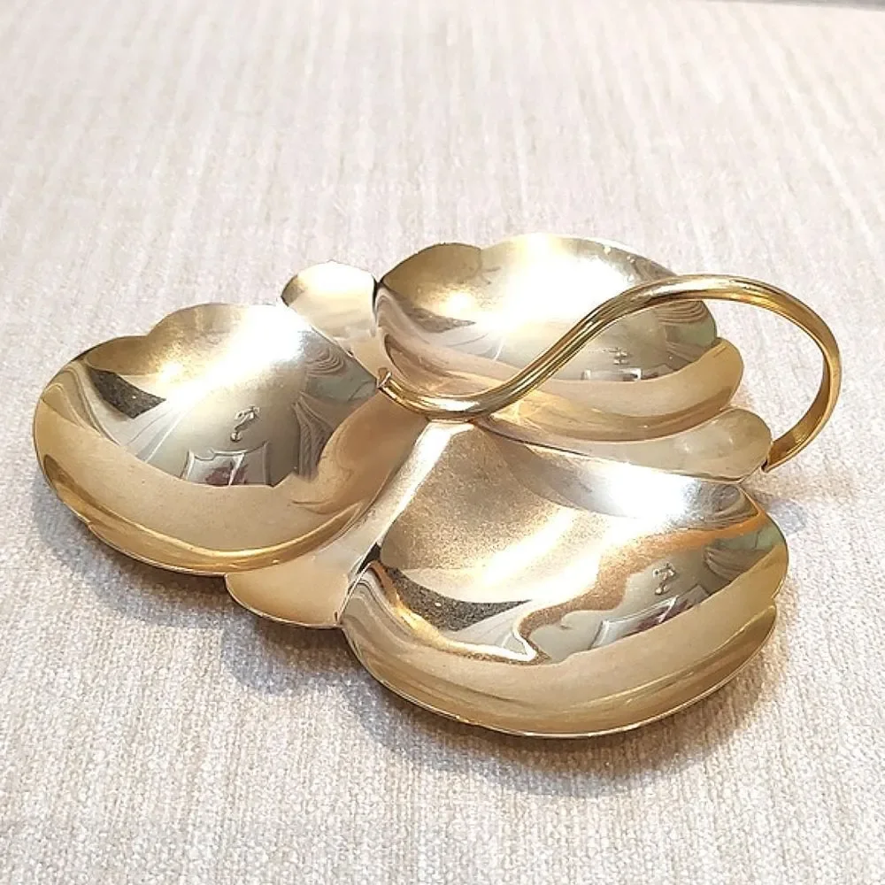 Eberle 24K Gold Plated 3-Part Dish Vintage